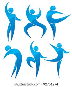 vector collection of abstract people in ballet pose