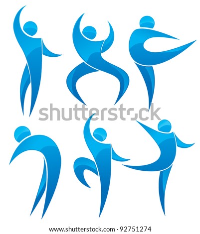 vector collection of abstract people in ballet pose