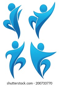 vector collection of abstract people in dancing pose