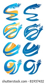 vector collection of abstract symbols of movement