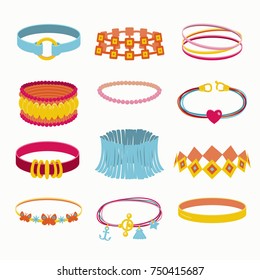 Vector collection of  accessories. All objects are conveniently grouped and easily editable.