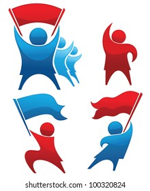 vector collection of aggressive women,argue, strike and competition symbols