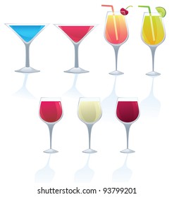 vector collection of alcohol and nonalcoholic cocktails