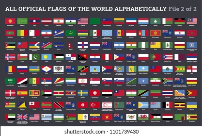 Vector collection of all flags of the world - file 2 of 2