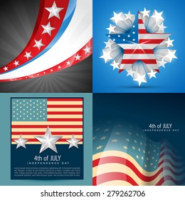 vector collection of american flag background in different style