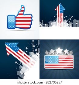vector collection of american flag design of 4th july abstract background