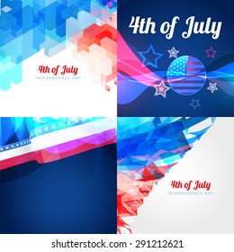 vector collection of american flag design illustration with creative pattern 