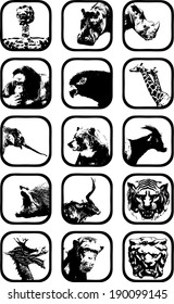 Vector collection of animal icons. 