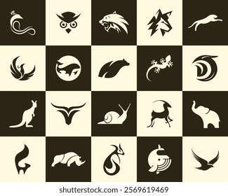 vector collection of animal silhouettes