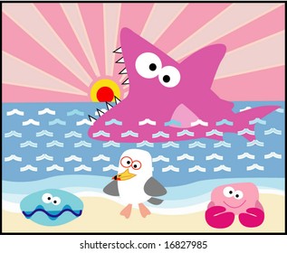 vector collection of animals 17 sea