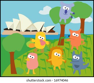 vector collection of animals 22: sydney