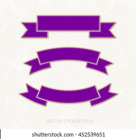 Vector collection of applique style ribbon banners