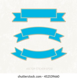 Vector collection of applique style ribbon banners