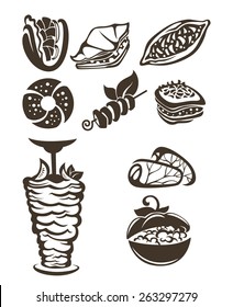 vector collection of arabian food images