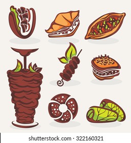 vector collection of arabian food images