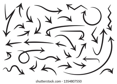 Vector collection of arrows isolated on white background