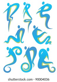 vector collection of asian dance relaxation
