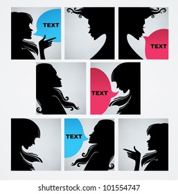 vector collection of avatar, icons and speech clouds