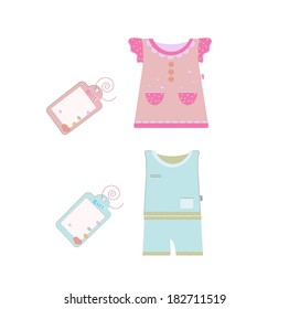 Vector collection of baby and children clothes collection.