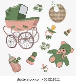 Vector collection of baby stuff