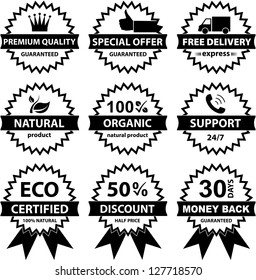 Vector Collection of badges - B&W