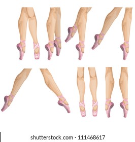 Vector collection of ballet slippers illustration