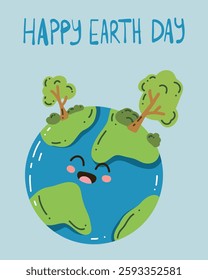 Vector collection of banners dedicated to Mother Earth Day. Bright cartoon design about the love of the planet. Let's save our land. With a love for ecology. Postcard, background