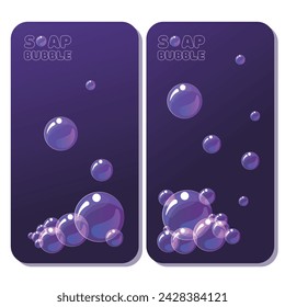 Vector collection of banners with the image of soap bubbles.