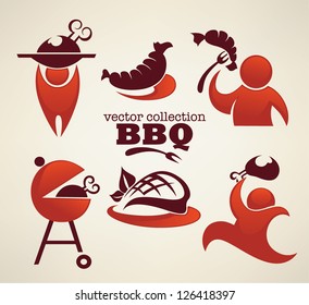 vector collection of BBQ signs, symbols and icons
