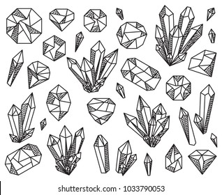 Vector Collection of Beautiful Crystals and Gemstones
