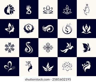 vector collection of beauty and spa icons
