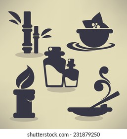 vector collection of beauty and spa sign, icons, emblems and symbols in flat style