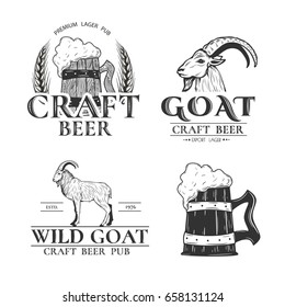 Vector collection of beer labels and design elements.