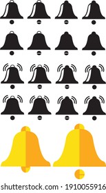 Vector collection of bell icon illustrations