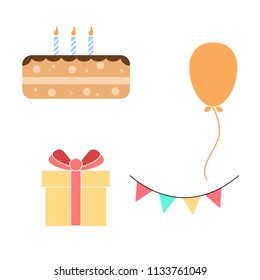 vector collection of birthday decorations