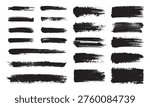 Vector Collection of Black Grunge Brush Strokes