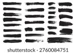 Vector Collection of Black Grunge Brush Strokes