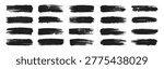 Vector Collection of Black Grunge Brush Strokes