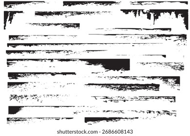 Vector Collection of Black Paint Borders and Dividers

