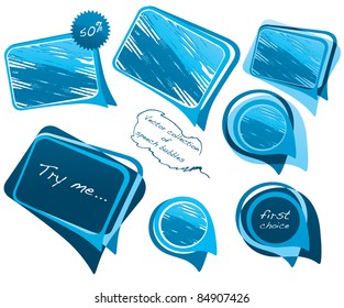 vector collection of blue bubble speech
