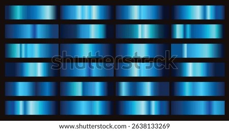 Vector collection of blue metallic gradients, chrome christmas gradient set, blue gradients metallic gradients set, blue metallic.eps8
