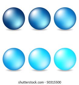  Vektorillustration-Kollektion von Blauperlen