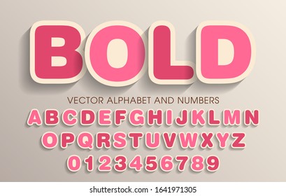 Vector collection of bold alphabet and numbers.
