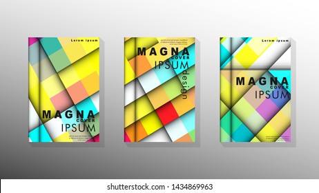 Vector collection book with colorful background shapes. printing design. suitable for your design