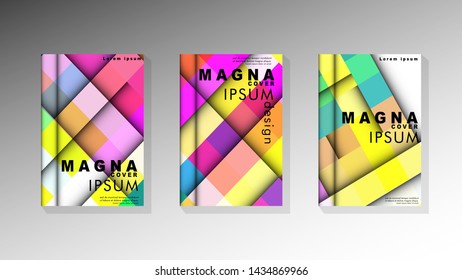 Vector collection book with colorful background shapes. printing design. suitable for your design