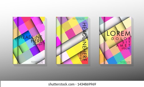 Vector collection book with colorful background shapes. printing design. suitable for your design
