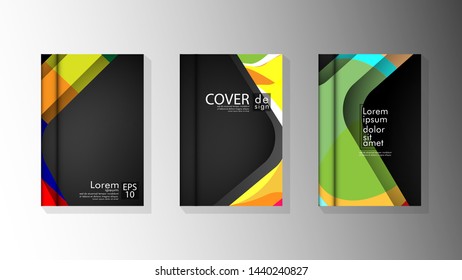 Vector collection of book cover backgrounds. eps 10 vector design illustrations. multicolor 