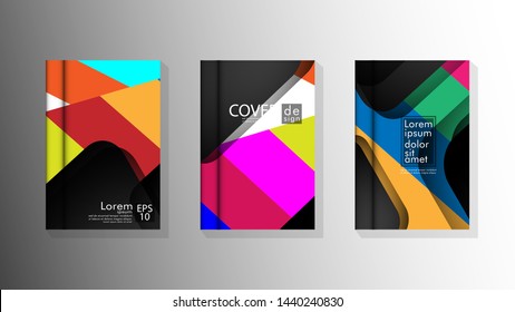 Vector collection of book cover backgrounds. eps 10 vector design illustrations. multicolor 