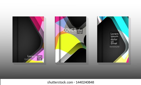 Vector collection of book cover backgrounds. eps 10 vector design illustrations. multicolor 