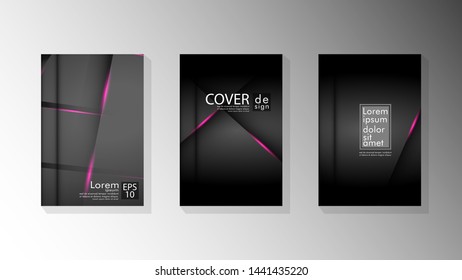Vector collection of book cover backgrounds. eps 10 vector design illustrations. pink color